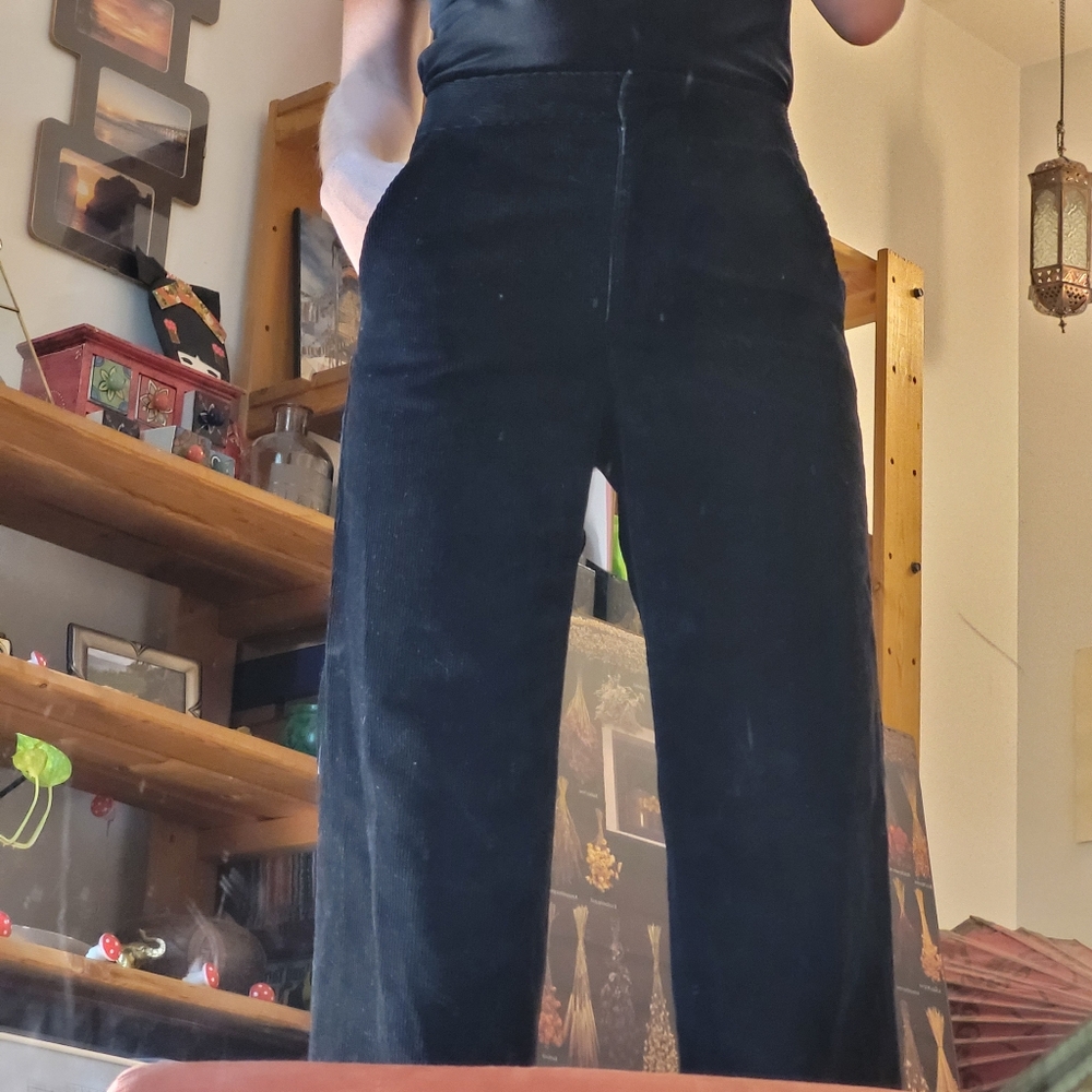 Babaton Flare Leg Black Corduroy Pants - Size 2 - Picture 6 of 6